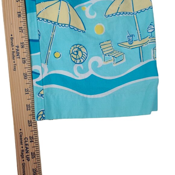 Lily Pulitzer Cropped Pants Girls 10 (28x23) Beach Blue Summer Ocean - Picture 10 of 11
